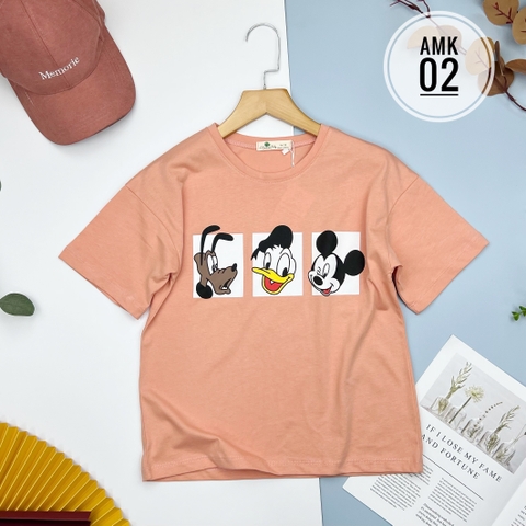 Áo thun cotton trẻ em in hình Mickey 12/18