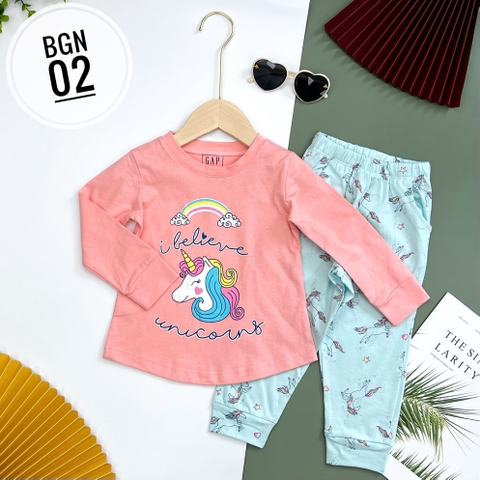 Bộ bé gái cotton G.A.P thu đông 1/10