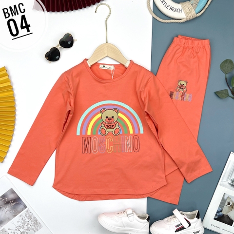 Bộ bé gái cotton thu đông Moschino 9/14