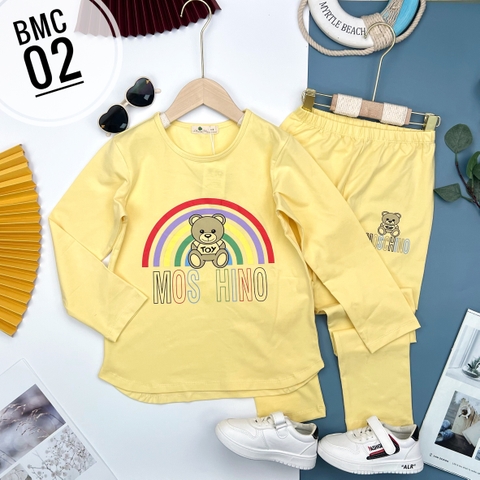 Bộ bé gái cotton thu đông Moschino 9/14