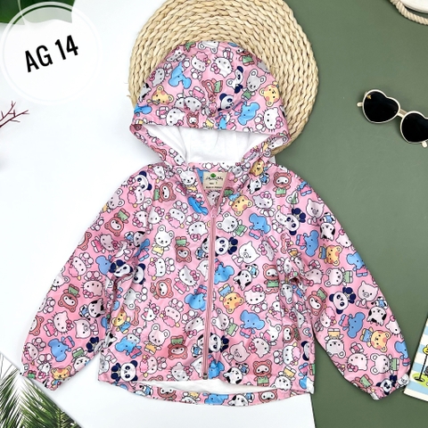 Áo gió họa tiết bé trai/bé gái size 6/10T