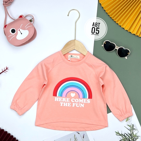 Áo bé gái thu đông chun tay 8/16T