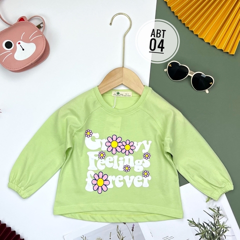 Áo cotton trẻ em - Chun tay Bé Gái