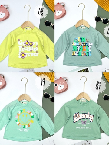 Áo cotton trẻ em - Chun tay Bé Gái