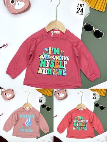 Áo cotton trẻ em - Chun tay Bé Gái