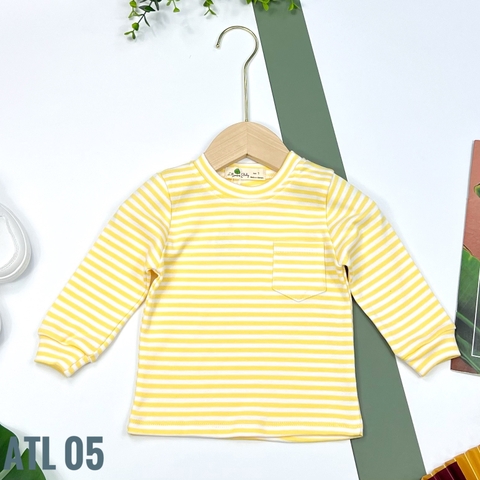 Áo thu đông trẻ em kẻ ngang bo tay 1/5 x22