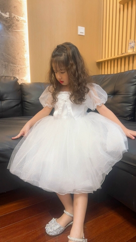 Mua Váy công chúa bé gái cộc tay 1-10 tuổi màu 7 sắc cầu vồng, Đầm dự tiệc  cho bé vải tơ cao cấp điệu đà đáng yêu - 2-3y tại Thời