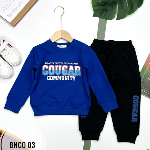 Bộ nỉ da cá bé trai COUGAR size nhí 2/8