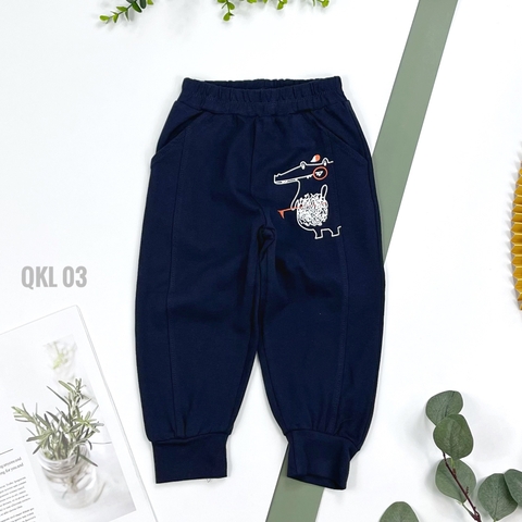 Quần thu đông bé trai cotton 4 chiều vải dày 6/10T