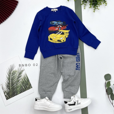 Bộ nỉ bogen siêu nhân, mickey, ô tô size 2/8T