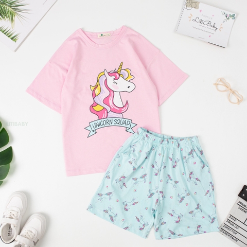 Bộ quần áo cotton TE BG Liti ngắn tay 2 chiều 8/16