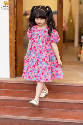 Váy thời trang trẻ em V08 thô hoa size 6/12