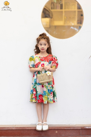Váy thời trang trẻ em V08 thô hoa size 6/12