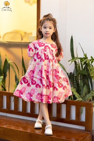 Váy thời trang trẻ em V08 thô hoa size 6/12