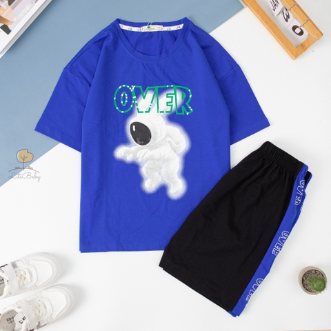 Bộ Bé trai ngắn tay in Over size đại 10/16T