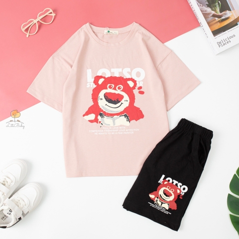 H403 Bộ ngắn tay cotton bé gái size đại 8/16 tuổi