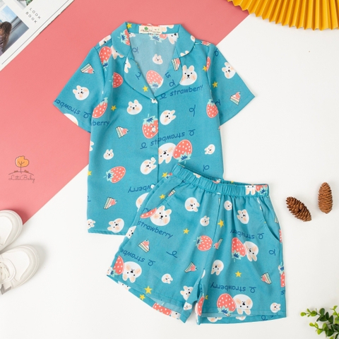 Bộ Pijama Bé gái vải lụa size cho bé từ 6/16 tuổi