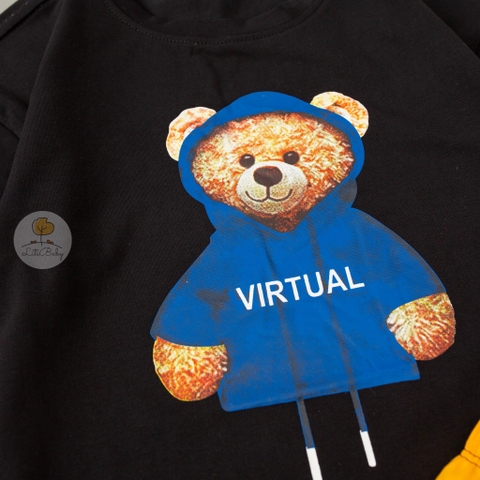 Bộ Bé trai ngắn tay in gấu 2/8T