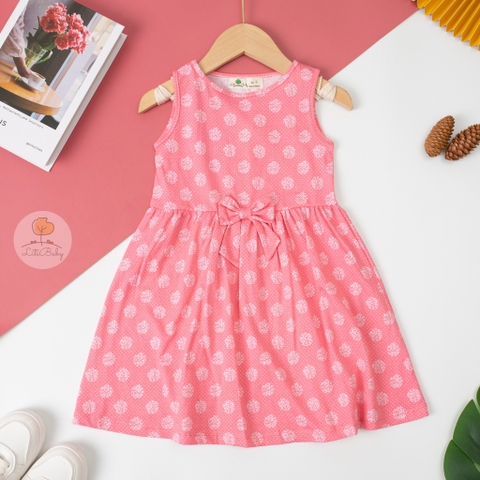 Váy cotton 4 chiều sát nách nơ giữa 2/10T