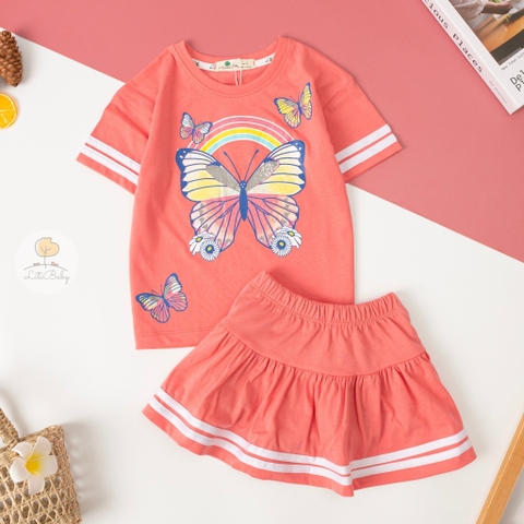 Bộ Bé gái kèm chân váy chạy sọc size 3/10 tuổi
