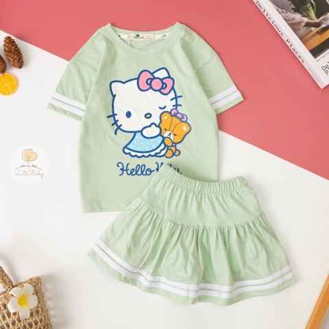 Bộ Bé gái chân váy chạy sọc 3/10T