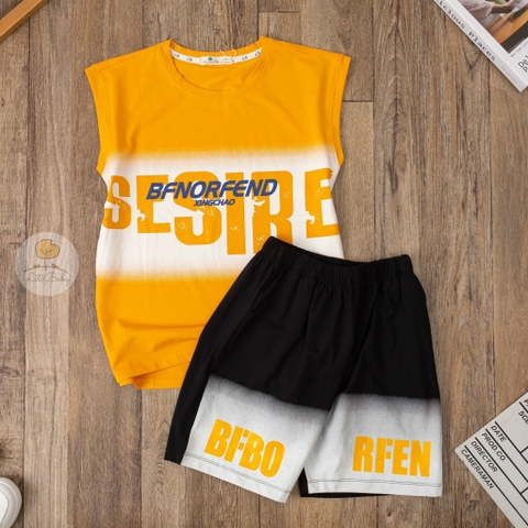 Bộ cotton Bé trai sát nách chữ FEND size đại 10/16 tuổi