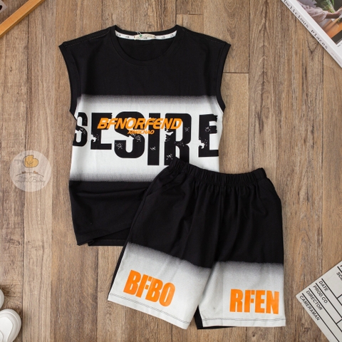 Bộ cotton Bé trai sát nách chữ FEND size đại 10/16 tuổi