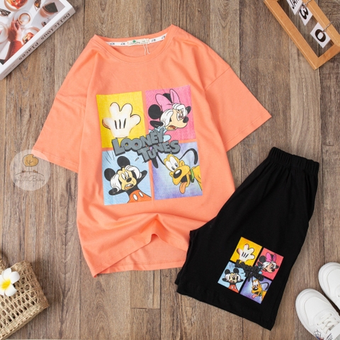 Bộ cotton Bé gái Liti ngắn tay 2 chiều size đại 8/16 tuổi (lô 2)