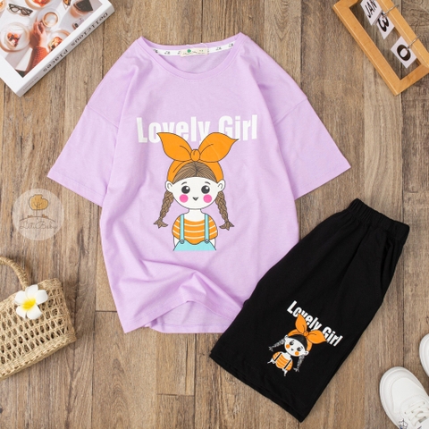 Bộ cotton Bé gái Liti ngắn tay 2 chiều size đại 8/16 tuổi (lô 2)