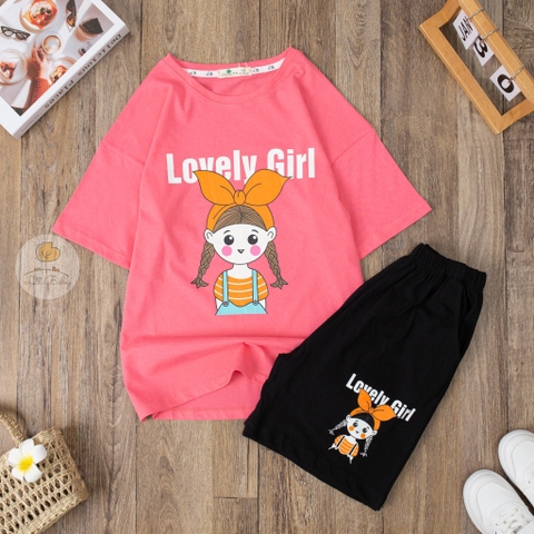 Bộ cotton Bé gái Liti ngắn tay 2 chiều size đại 8/16 tuổi (lô 2)