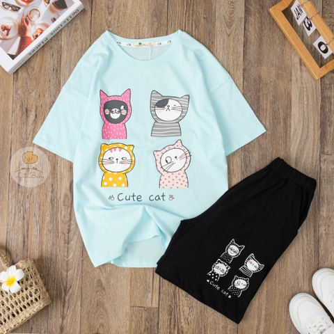 Bộ cotton Bé gái Liti ngắn tay 2 chiều size đại 8/16 tuổi (lô 2)