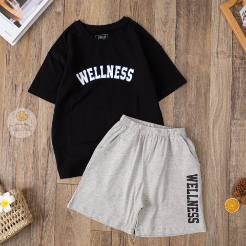 Bộ cotton MLB chữ Wellness size 4/14 tuổi