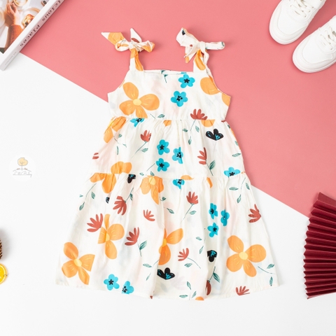 Váy cotton lanh có nơ 2//8 (lô 3)