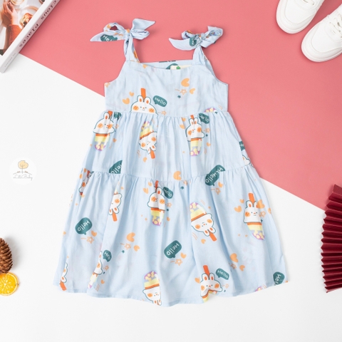 Váy cotton lanh có nơ 2//8 (lô 3)