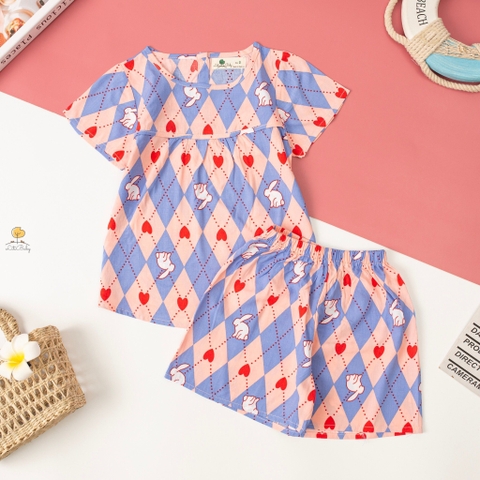 Bộ lanh Bé gái viền ngang size 2/7 tuổi