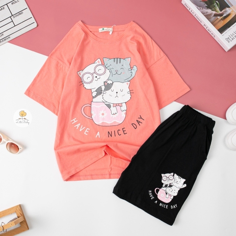 Bộ Bé gái Litibaby ngắn tay 2 chiều size 8/16 tuổi