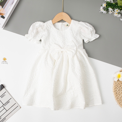 Váy vải phồng 2 lớp nơ bụng 2/10