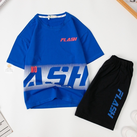 Bộ Bé trai cotton ngắn tay in FLASH size 10/16 tuổi