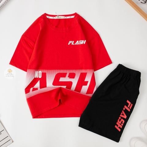Bộ Bé trai cotton ngắn tay in FLASH size 10/16 tuổi