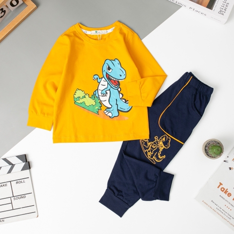 Bộ Bé trai thu đông 4 chiều khủng long size 2/8 tuổi