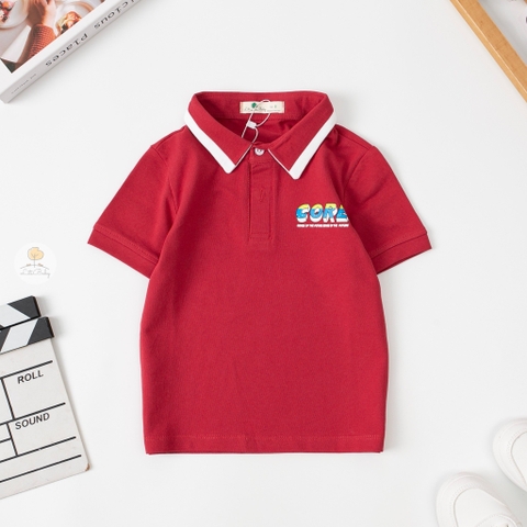 Áo cotton trẻ em - Bé Trai có cổ in chữ CORE 2/7