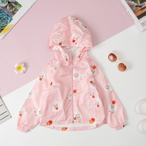 Áo gió bé trai, bé gái suông, họa tiết size 6/10 tuổi