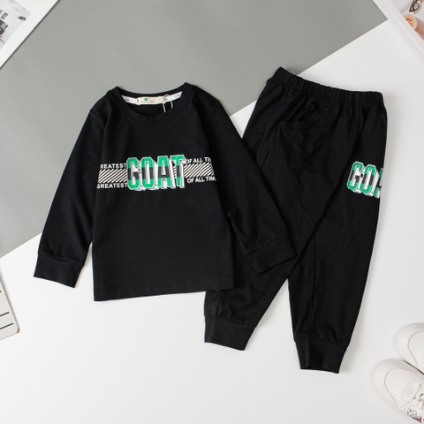 Bộ Bé trai thu đông 4 chiều in chữ Goat size 2/8 tuổi