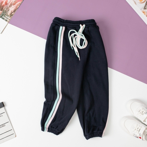 Quần nỉ da cá bé gái lé sọc size 10/16 tuổi