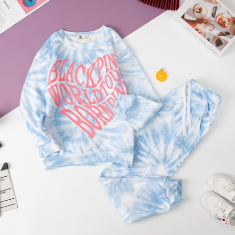 Bộ Bé gái nỉ bông màu loang size 12/18 tuổi