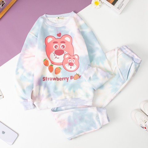 Bộ Bé gái nỉ bông màu loang size 12/18 tuổi