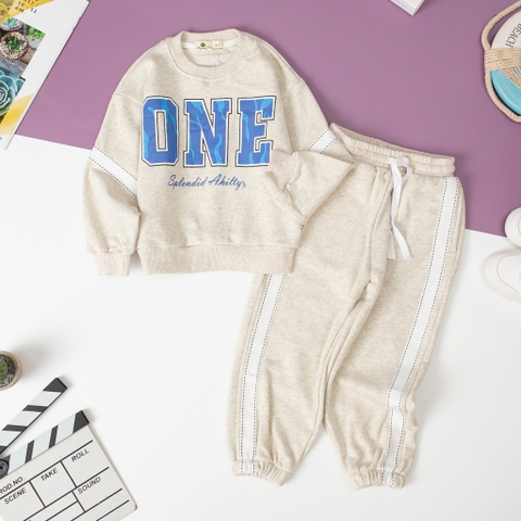 Bộ nỉ da cá bé trai, bé gái lé áo quần ONE size 3/8 tuổi