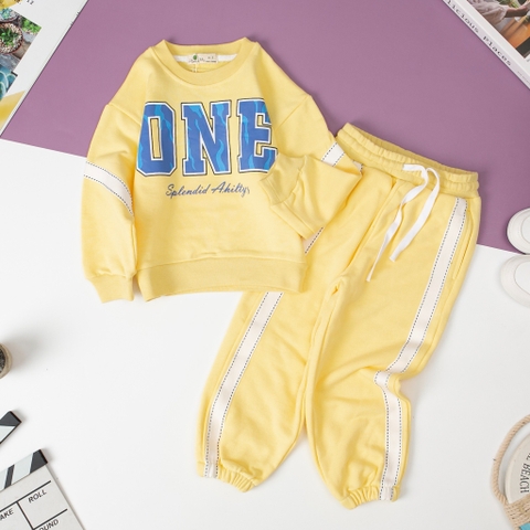 Bộ nỉ da cá bé trai, bé gái lé áo quần ONE size 3/8 tuổi