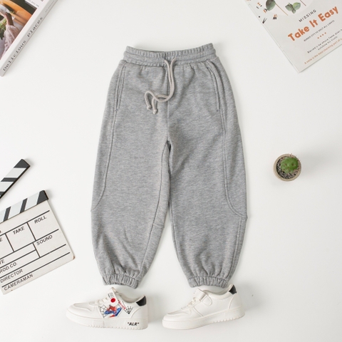 Quần nỉ da cá Bé trai, bé gái bo gấu size 3/8 tuổi