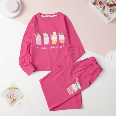 Bộ thu đông Bé gái cotton size đại cho bạn 26kg - 45kg